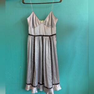 Y2K Lil by Anthropologie 100% silk dress grey blue strappy slip dress size 4